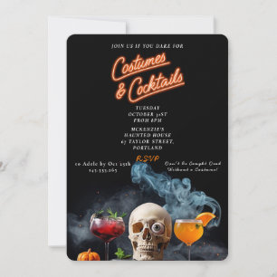 Cartes d'invitation pour la fête d'Halloween Costu