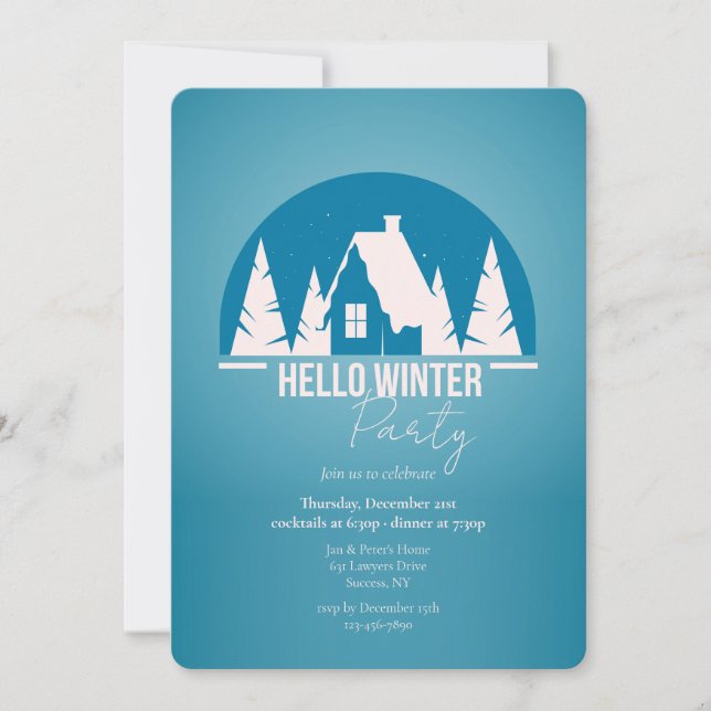 Cartes d'invitation pour la fête d'hiver (Devant)