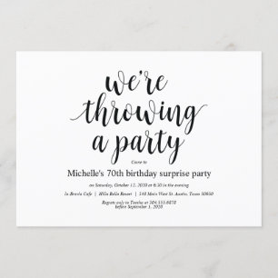 Cartes d'invitation pour la fête surprise d'annive