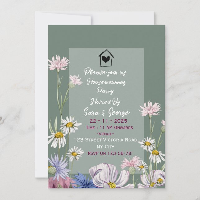 Cartes d'invitation pour la pendaison de crémaillè (Devant)