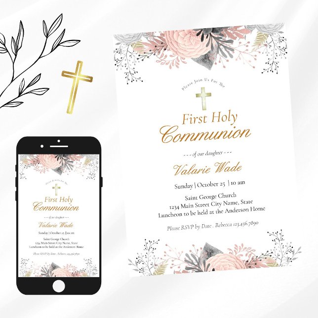 Cartes d'invitation pour la Première Communion ave (Créateur téléchargé)