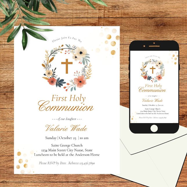 Cartes d'invitation pour la Première Communion ave (Créateur téléchargé)
