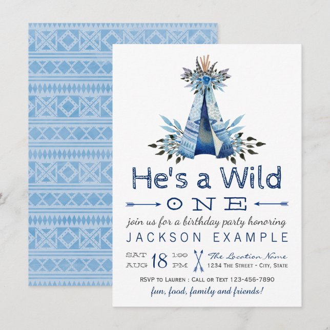 Cartes d'invitation pour la première fête d'annive (Devant / Derrière)