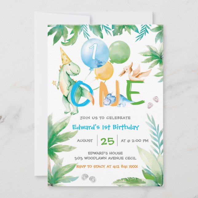 Cartes d'invitation pour la première fête d'annive (Devant)