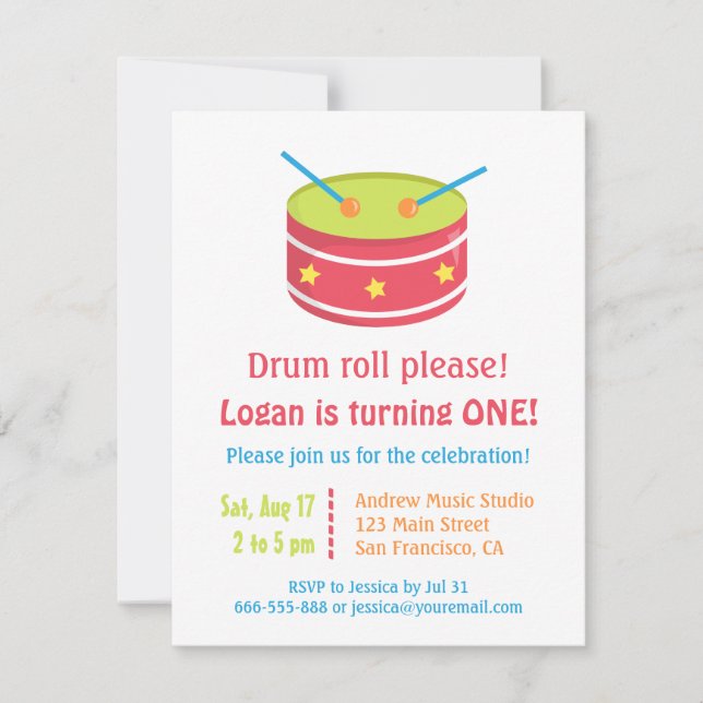 Cartes d'invitation pour la première fête d'annive (Devant)