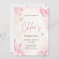 Cartes d'invitation pour la première fête de Chloe