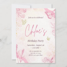 Cartes d'invitation pour la première fête de Chloe
