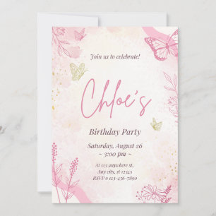 Cartes d'invitation pour la première fête de Chloe