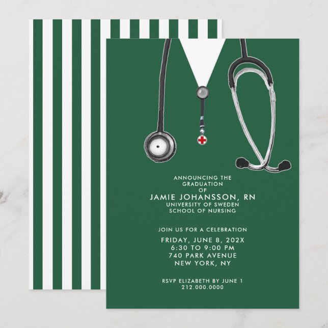 Cartes d'invitation pour la remise des diplômes d' (Devant / Derrière)