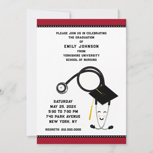 Cartes d'invitation pour la remise des diplômes d' (Devant)