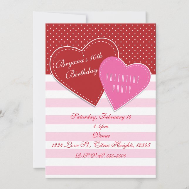 Cartes d'invitation pour la Saint-Valentin avec co (Devant)