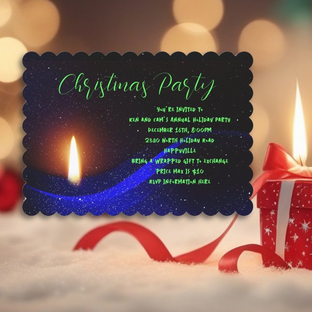 Cartes d'invitation pour la soirée de Noël à la bo (Créateur téléchargé)