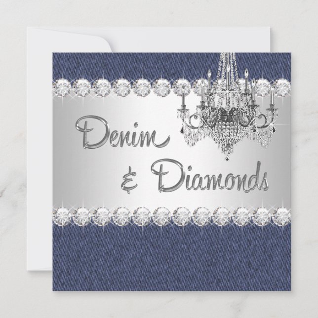 Cartes d'invitation pour la soirée Denim and Diamo (Devant)