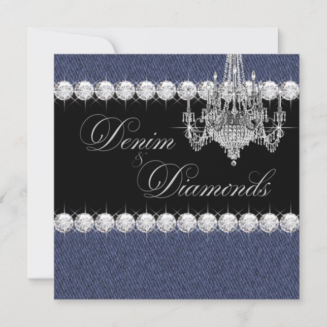 Cartes d'invitation pour la soirée Denim and Diamo (Devant)