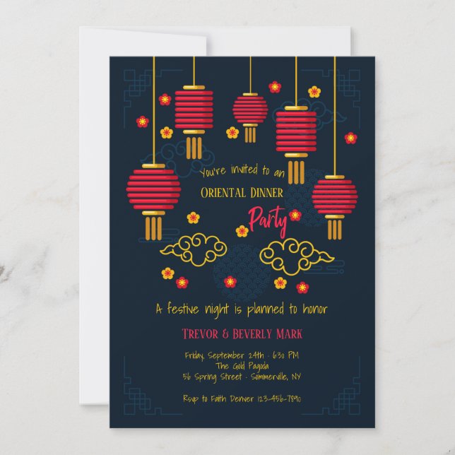 Cartes d'invitation pour la soirée des Lanternes R (Devant)