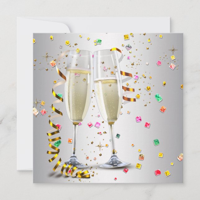 Cartes d'invitation pour la soirée du Nouvel An av (Devant)