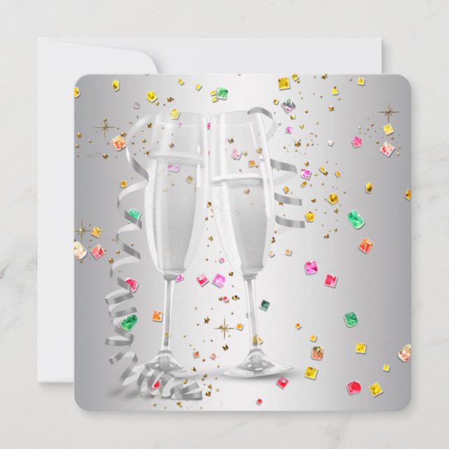Cartes d'invitation pour la soirée du Nouvel An av (Devant)