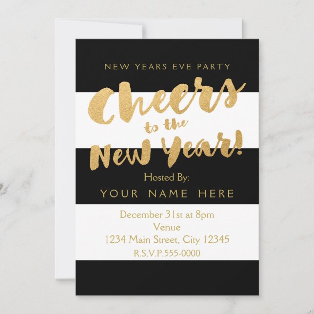 Cartes d'invitation pour la soirée du Nouvel An no (Devant)