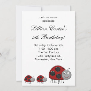 Cartes d'invitation pour l'anniversaire de coccine