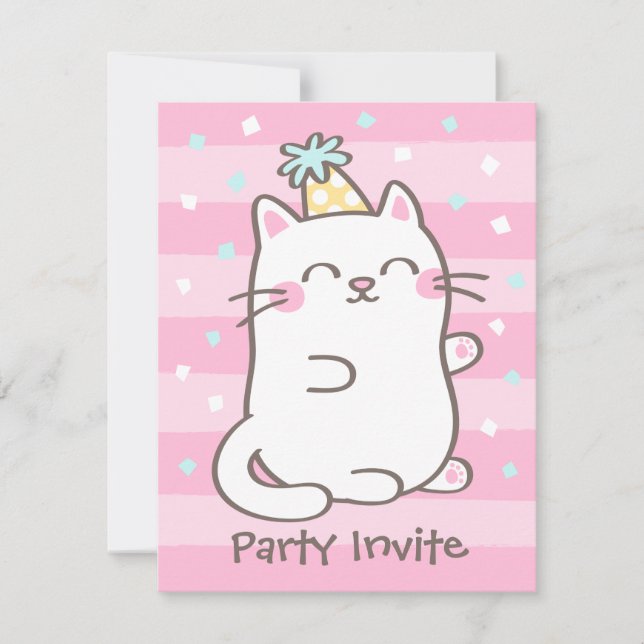 Cartes d'invitation pour l'anniversaire de filles  (Devant)