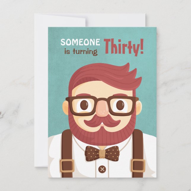 Cartes d'invitation pour l'anniversaire de gentlem (Devant)