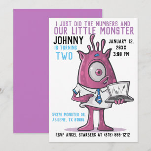 Cartes d'invitation pour l'anniversaire de monstre
