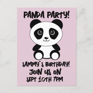 Cartes d'invitation pour l'anniversaire de Panda