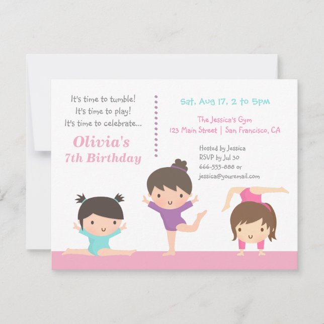 Cartes d'invitation pour l'anniversaire de petites (Devant)