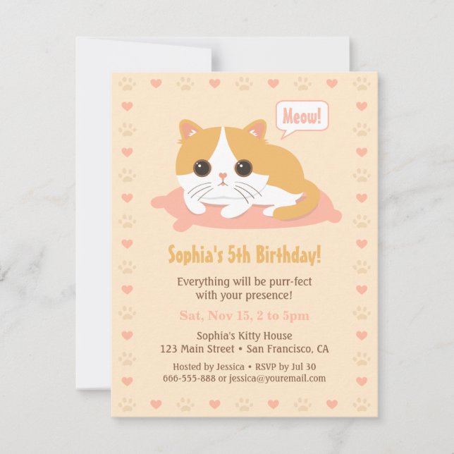 Cartes d'invitation pour l'anniversaire de petites (Devant)