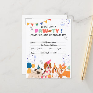 Cartes d'invitation pour l'anniversaire de Puppy D