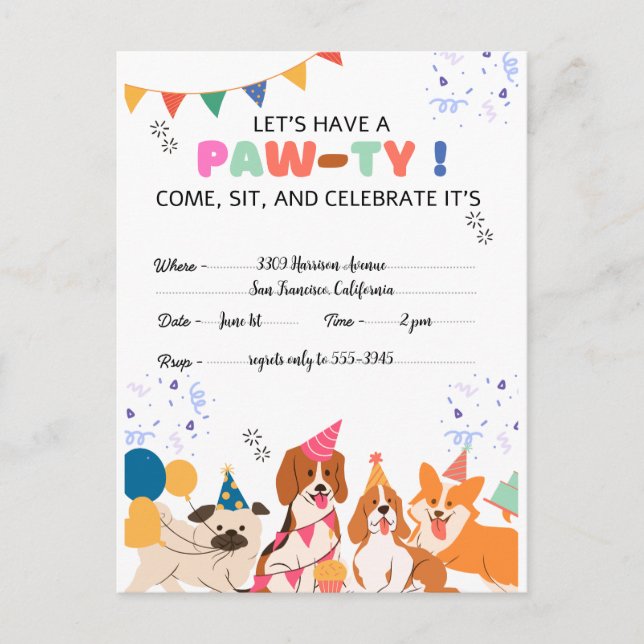 Cartes d'invitation pour l'anniversaire de votre c (Devant)