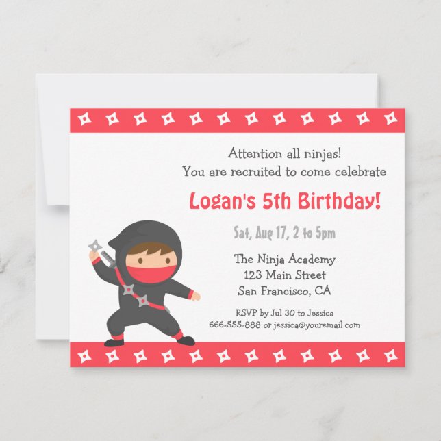 Cartes d'invitation pour l'anniversaire des enfant (Devant)