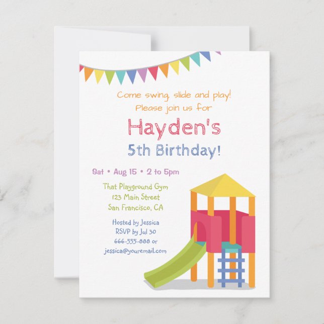 Cartes d'invitation pour l'anniversaire des enfant (Devant)