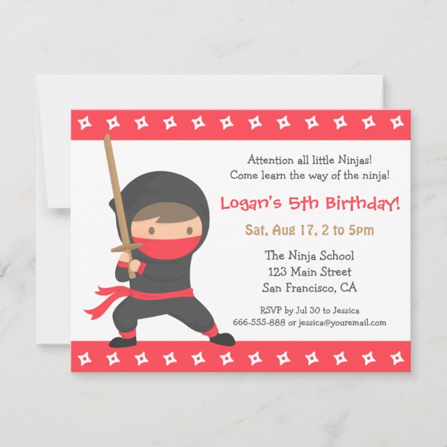 Cartes d'invitation pour l'anniversaire des enfant (Devant)