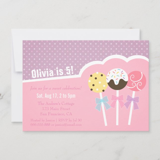 Cartes d'invitation pour l'anniversaire des filles (Devant)