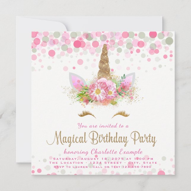Cartes d'invitation pour l'anniversaire des filles (Devant)