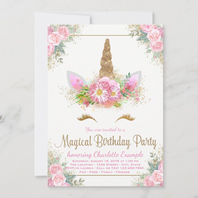 Cartes d'invitation pour l'anniversaire des filles (Devant)