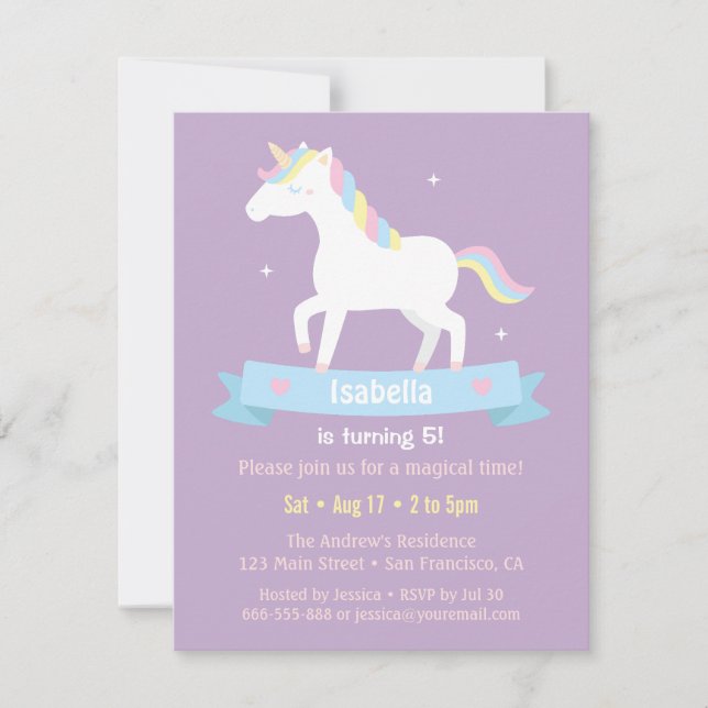 Cartes d'invitation pour l'anniversaire des filles (Devant)