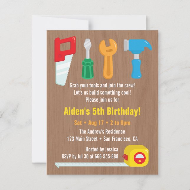 Cartes d'invitation pour l'anniversaire des garçon (Devant)
