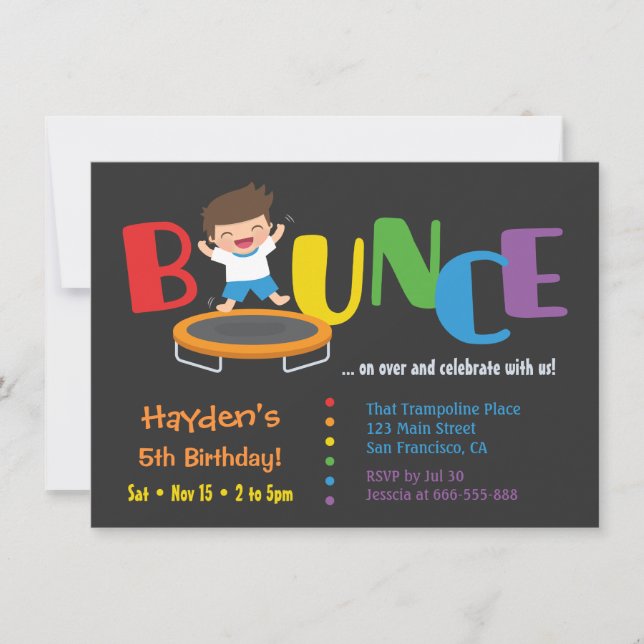 Cartes d'invitation pour l'anniversaire des garçon (Devant)