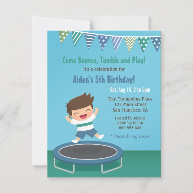 Cartes d'invitation pour l'anniversaire d'un garço (Devant)