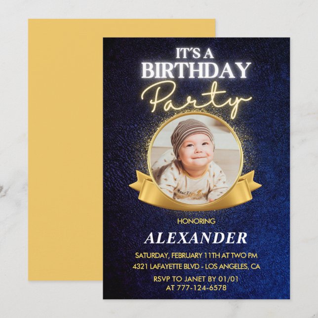 Cartes d'invitation pour le 1er anniversaire de ga (Devant / Derrière)