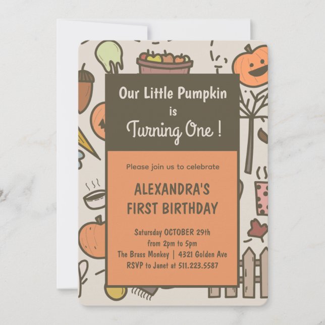 Cartes d'invitation pour le 1er anniversaire de no (Devant)