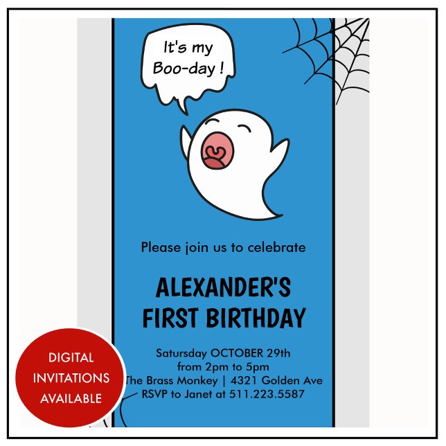 Cartes d'invitation pour le 1er anniversaire Hallo (Halloween-1st-birthday-invitations-october-little-boo-1)