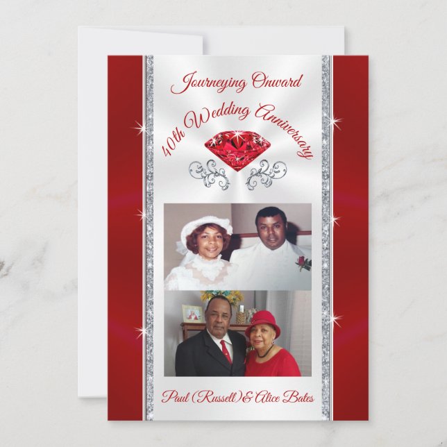 Cartes d'invitation pour le 40e anniversaire d'Ali (Devant)