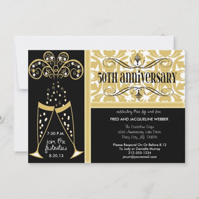 Cartes d'invitation pour le 50e anniversaire de Ch (Devant)