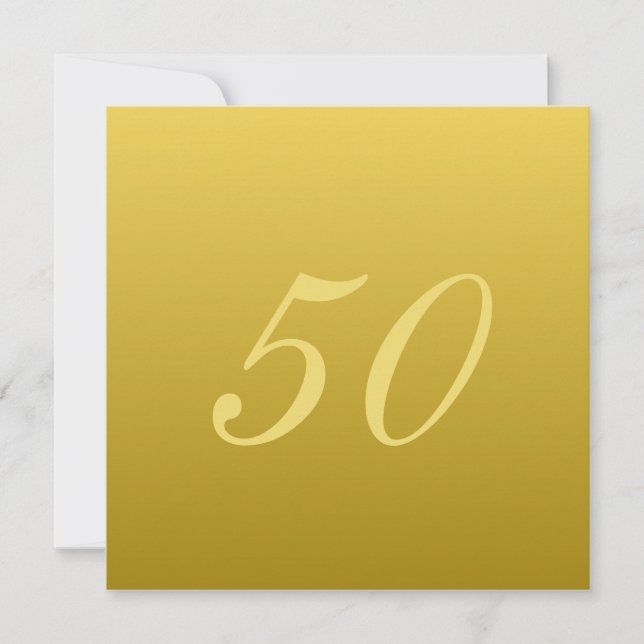 Cartes d'invitation pour le 50e anniversaire de ma (Devant)