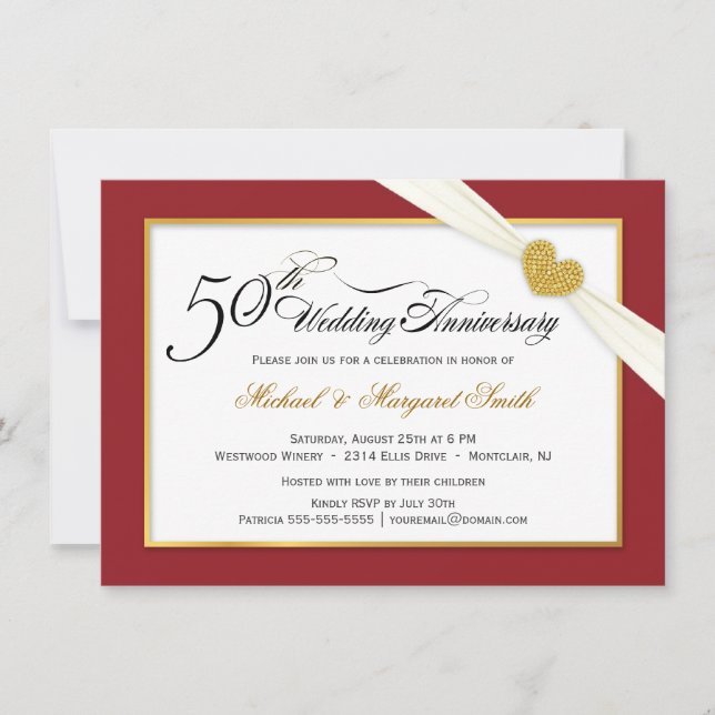 Cartes d'invitation pour le 50e anniversaire - Rou (Devant)