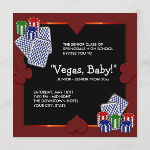 Cartes d'invitation pour le bal de promo du casino