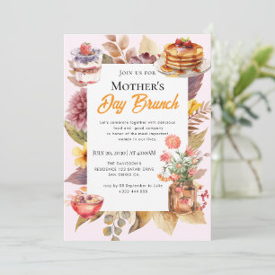 Cartes d'invitation pour le brunch de la fête des 